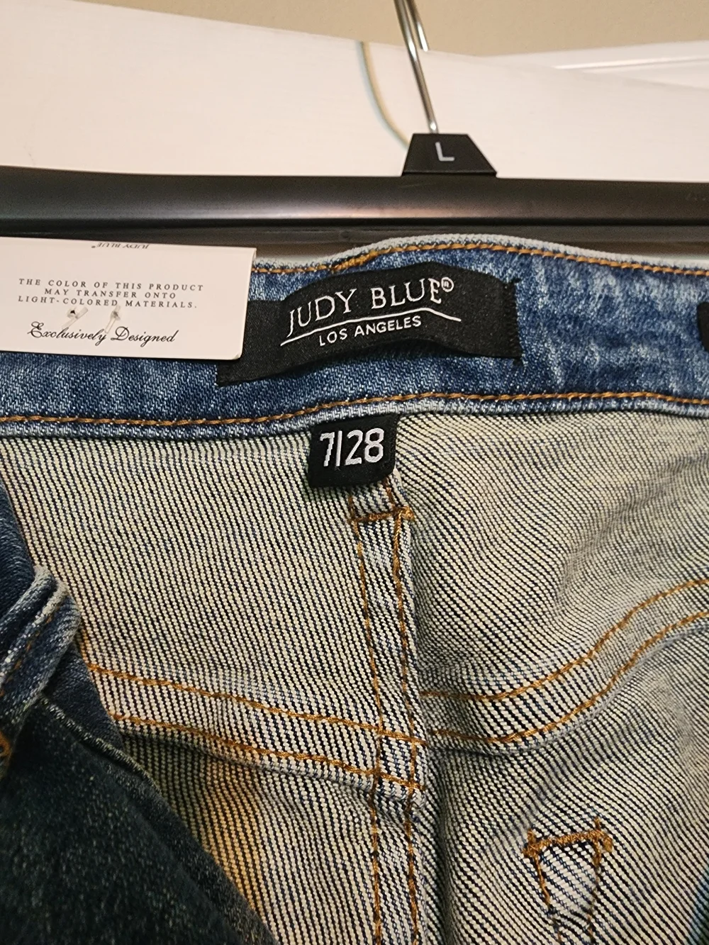 Judy Blue Blue Denim Flare Jeans with American Flag Side Panels - Picture 4 of 8